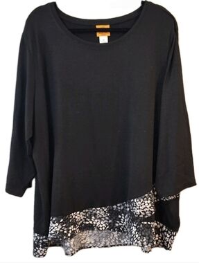 Ruby Rd Blouse Women's 3/4 Sleeve Top 3X Asymmetrical Hem Business Casual Classy